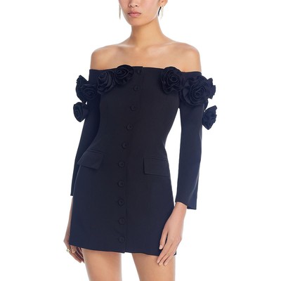 Короткое полуофициальное мини-платье с аппликацией из роз Lucy Paris Womens BHFO 9563