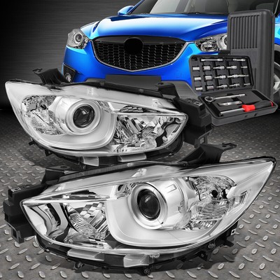 ДЛЯ 13-16 MAZDA CX5 ХРОМИРОВАННЫЙ КОРПУС ПРОЗРАЧНАЯ БОКОВАЯ ФАРА ПРОЕКТОРА + НАБОР ИНСТРУМЕНТОВ