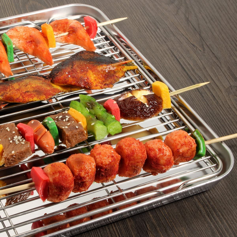 Stainless Steel Baking Set [2 Sheets + 2 Racks], Size 16 x 12 x 1 Inch, Non Toxi