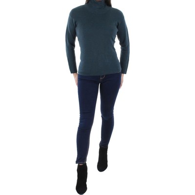 

Женский зеленый шерстяной свитер с воротником-воронкой Eileen Fisher Petites  BHFO 2473, Deep aegean green