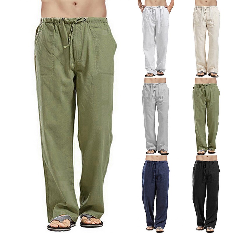mens baggy linen trousers uk
