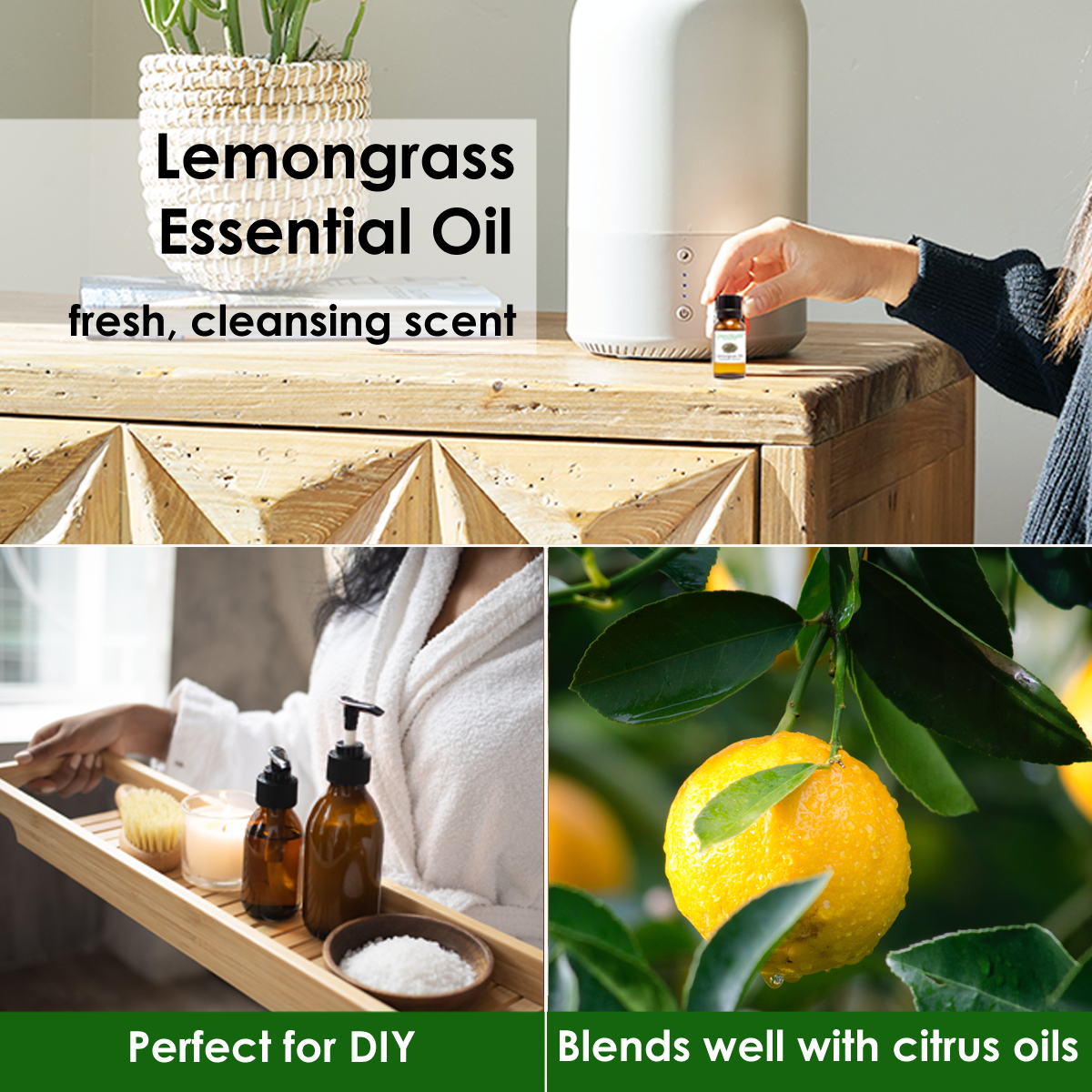 8 fl oz Lemongrass Essential Oil (100% Pure & Natural) in Amber Glass Bottle