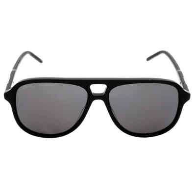 Pre-owned Gucci Grey Navigator Men's Sunglasses Gg1156s 001 57 Gg1156s 001 57 In Gray