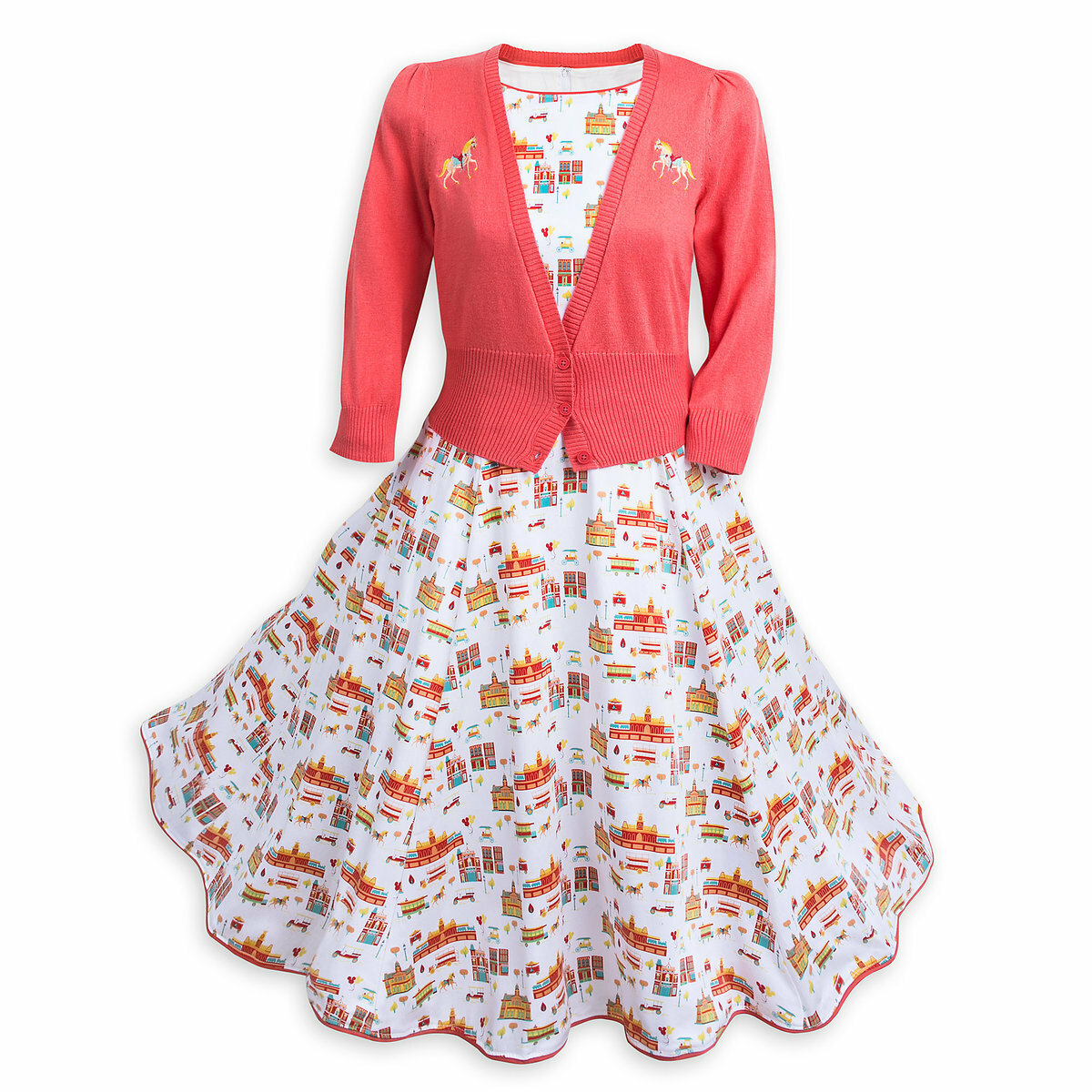 Pre-owned Disney Parks Dress Shop Main Street, U.s.a. White Costume Dress Size 1x