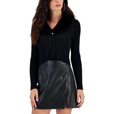Женский кардиган с воротником из искусственного меха в рубчик Taylor Womens M BHFO 6603