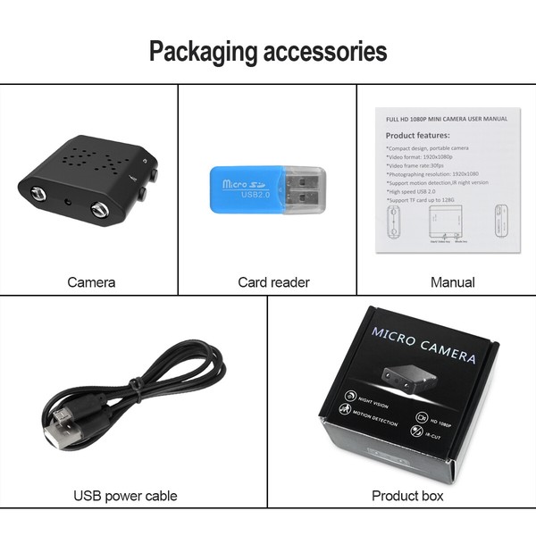 Mini Hidden Spy Camera Home Security 1080P HD Night Vision Motion Nanny Cam DVR - Image 13