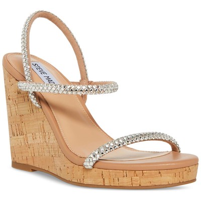 Женские босоножки Steve Madden Udell Silver на танкетке, размер 11, средний (B, M), BHFO 3144