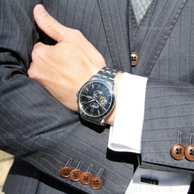 Pre-owned Orient Star Rk-av0b03b Layered Skeleton Mechanical Automatic Watch Navy Dial