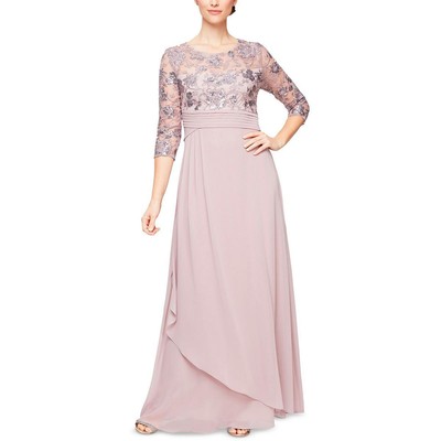 

Alex Evenings Женское фиолетовое шифоновое вечернее платье Petites  BHFO 3393, Orchid