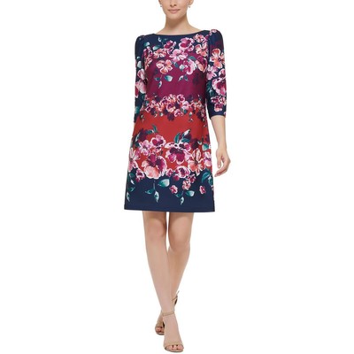

Jessica Howard Женское темно-синее платье до колена с цветочным принтом  BHFO 8106, Navy multi