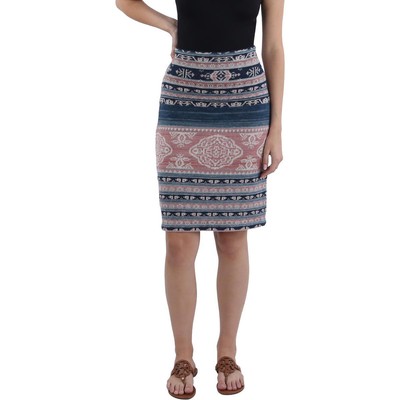 Женская розовая трикотажная юбка-карандаш с узором выше колена Lauren Ralph Lauren PM BHFO 0436