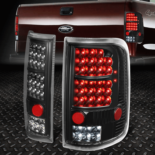 [ПОЛНЫЙ СВЕТОДИОД] ДЛЯ 04-08 FORD F150 LOBO ЧЕРНЫЙ КОРПУС ЗАДНЕГО ФОНАРЯ СТОП-СИГНАЛА ЗАДНЕГО ХОДА
