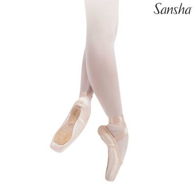 Sansha pointe shoes 603S OVATION 3/4+ FREE gel pads+ FREE satin ribbon