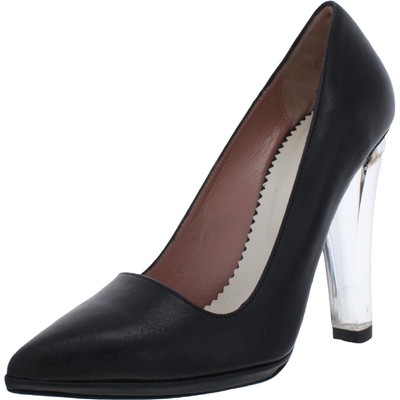 

Красные женские черные кожаные туфли на каблуке Valentino 37, средний (B,M) BHFO 9085, Nero, IQ0S0602