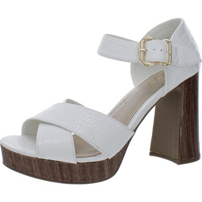 Женские белые босоножки на платформе из искусственной кожи Sugar 9 Medium (B,M) BHFO 1322