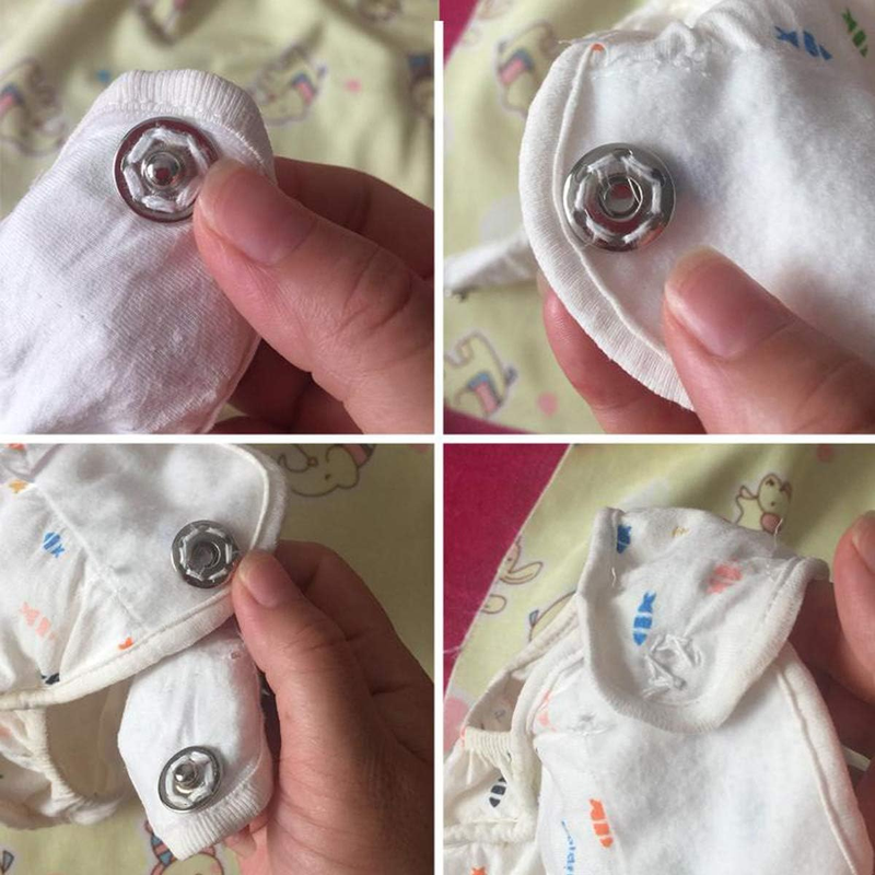 Clothes Hidden Button 100 Sets 10mm Sew-on Snap Buttons Stainless Steel Snap Fas