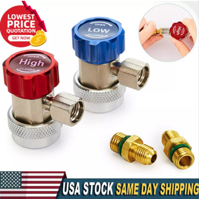 2x Car Quick R134A Low High Coupler Connector Adapter 1/4'' SAE AC Manifold Gauge