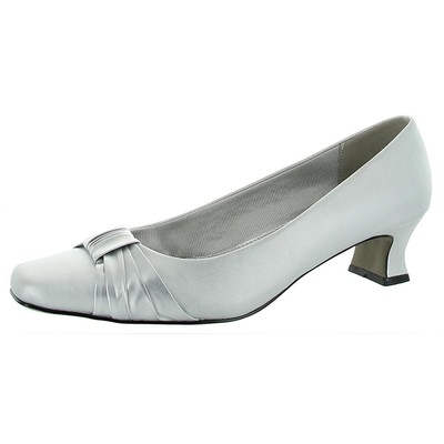 

Женские серебряные туфли на каблуке Easy Street Waive, размер 7,5, узкие (AA,N) BHFO 6392, Silver satin