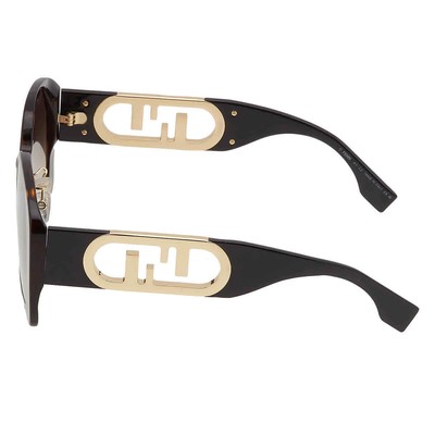 Pre-owned Fendi Gradient Brown Butterfly Ladies Sunglasses Fe40048f 52f 54 Fe40048f 52f 54