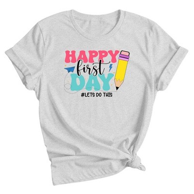 Happy First Day of School Frauen T-Shirt Lehrer Geschenk Kindergarten Back To -a