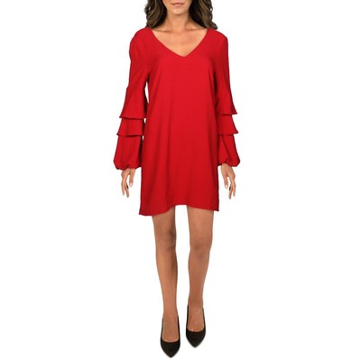 

Женское красное мини-платье Charles Henry с круглым вырезом Petites  XSP BHFO 1350, Красный