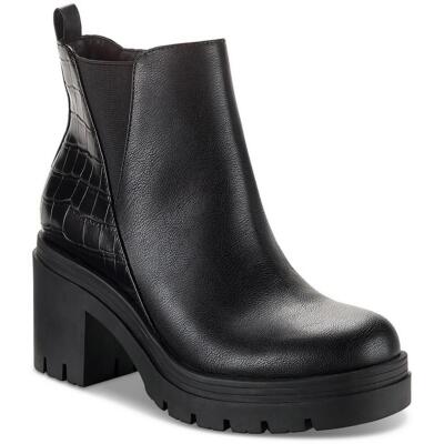 Sun + Stone Womens Veronikaa Faux Leather Booties Chelsea Boots Shoes BHFO 5673