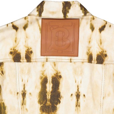 Pre-owned Burberry Prestwick Bleached Denim Monogram Motif Jacket In Brown