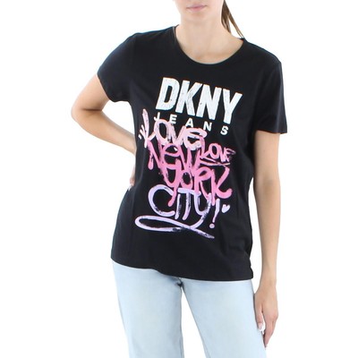 

Женская футболка с круглым вырезом и логотипом в виде граффити DKNY Jeans BHFO 9527