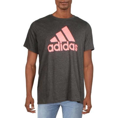 

Мужской серый пуловер для фитнеса и тренировок Adidas Athletic Top Athletic  BHFO 0124, Dark grey heather/acid red, HN3605