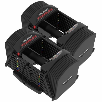 PowerBlock Adjustable Dumbbells Pro 50 10-50lbs Quick-Change Auto Lock