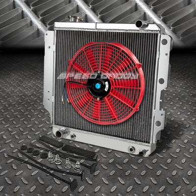 3-РЯДНЫЙ АЛЮМИНИЕВЫЙ РАДИАТОР + 1X 14 ВЕНТИЛЯТОРОВ КРАСНОГО ЦВЕТА ДЛЯ 87-06 JEEP WRANGLER YJ/TJ 2.4-4.2