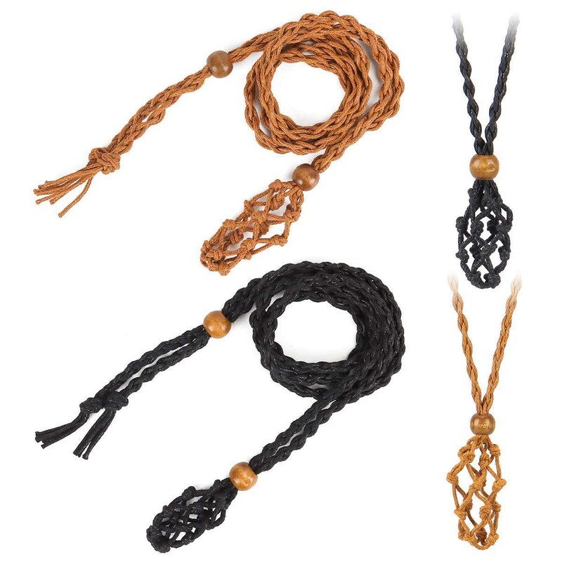 Necklace Cord Crystal Holder Adjustable Stone Holder DIY Necklace Cage-Woven