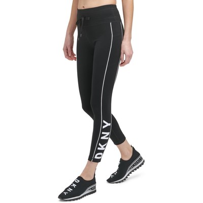 Женские трикотажные дневные леггинсы DKNY Sport черного цвета с окантовкой XS BHFO 9206