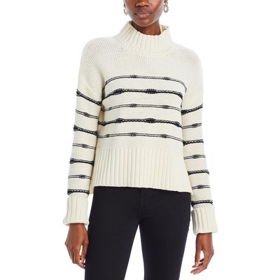 Veronica Beard Womens White Wool Knit Mock Turtleneck Sweater S BHFO 5717