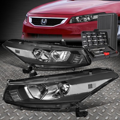 ДЛЯ 08-12 HONDA ACCORD ЧЕРНЫЙ КОРПУС, ПРОЗРАЧНЫЕ УГЛОВЫЕ ФАРЫ ПРОЕКТОРА + НАБОР ИНСТРУМЕНТОВ