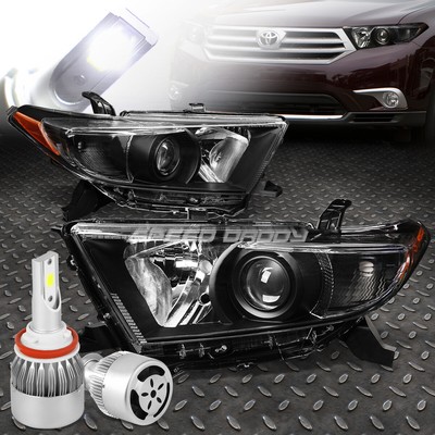 U-HALO ЧЕРНАЯ ЯНТАРНАЯ ФАРА ПРОЕКТОРА + СВЕТОДИОДНЫЕ ЛАМПЫ 6000K + ВЕНТИЛЯТОР ДЛЯ 11-13 HIGHLANDER