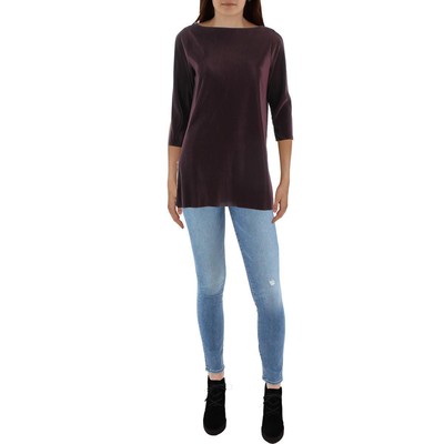 Женская фиолетовая текстурированная блузка-туника с круглым вырезом от Alfani, маленькая BHFO 8259