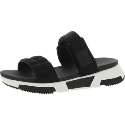

Fitflop Womens Haylie Quilted Cube Slip On Casual Slide Sandals Shoes BHFO 2983, Черный, Haylie Quilted Cube