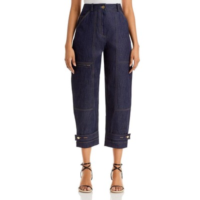 3.1 Женские синие джинсовые брюки из льняной смеси Phillip Lim 8 BHFO 8502