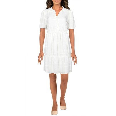 

Kensie Dresses Женское белое короткое платье с пышными рукавами и расклешенными рукавами  BHFO 8184, Белый