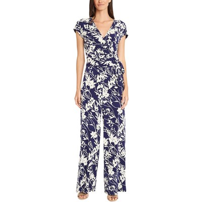 Женский комбинезон из матового джерси с темно-синим принтом Maggy London 10 BHFO 9328