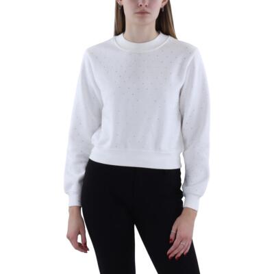 Generation Love Womens White Cotton Blend Embellished Sweatshirt L BHFO 6456