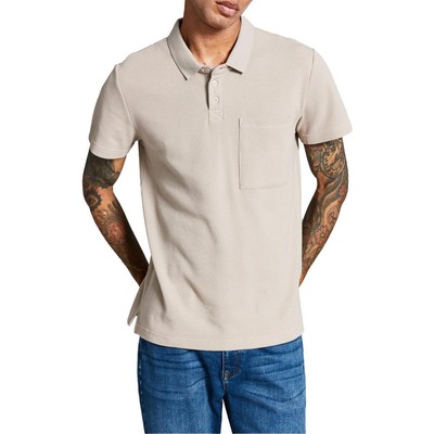 

And Now This Mens Taupe Collar Three Button Waffle Shirt  BHFO 8203, Oat, PA0017