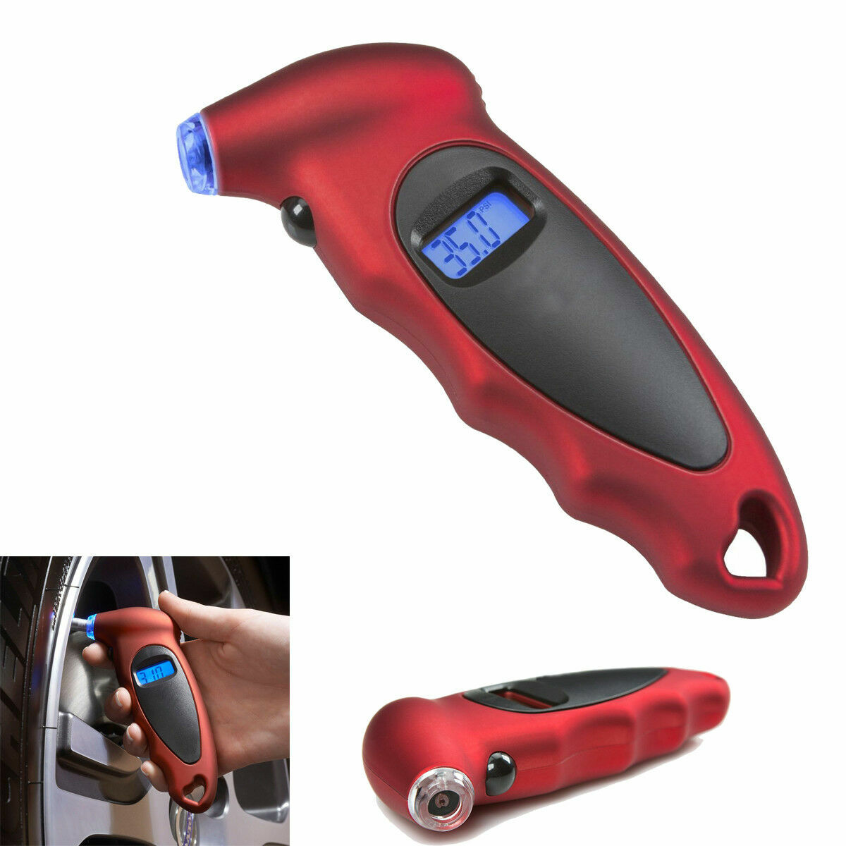 Manometro Misuratore Digitale Di Pressione Gomme Pneumatici Gomma Auto Moto wis