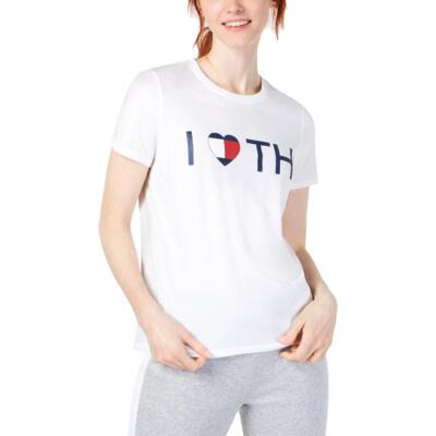 Женская белая вязаная футболка с рисунком Tommy Hilfiger Sport XXL BHFO 8732