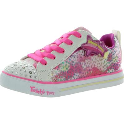 

Розовые туфли с подсветкой Twinkle Toes от Skechers Girls Galactic Shines BHFO 0465, Pink multi