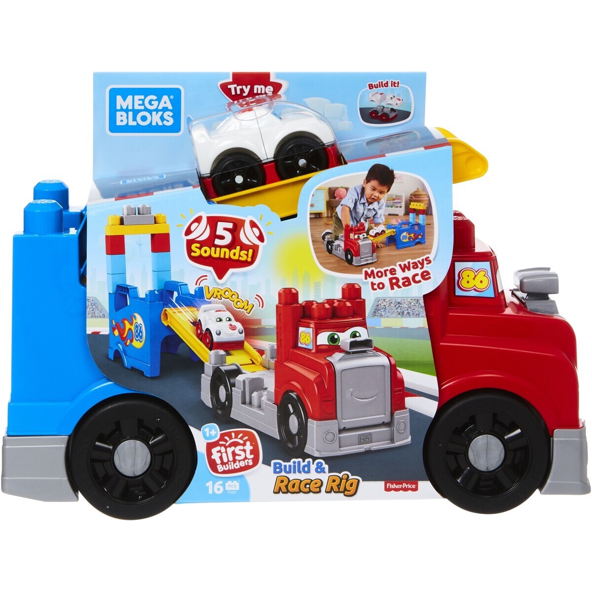 NEW Mega Bloks Build & Race Rig1st Builder Car Playset Birthday Gift AU