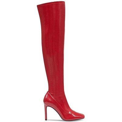 INC Женские красные лакированные сапоги до бедра Keenah Shoes 7 среднего размера (B,M) BHFO 8199