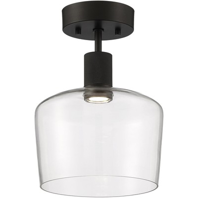 Access Lighting 63147LEDD-MBL/CLR Port Nine Semi-Flush Mount Matte Black