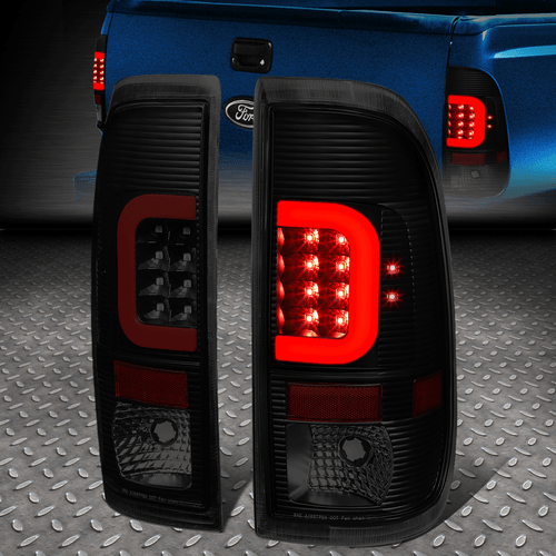 [КРАСНЫЙ СВЕТОДИОД С-ОБРАЗНОЙ ФОРМЫ]ДЛЯ 08-16 FORD SUPER DUTY ЗАДНИЙ ФОНАРЬ ЗАДНИЕ СТОП-СИГНАЛЫ ТОНИРОВАННЫЕ